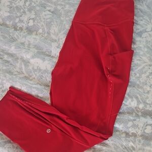 Lululemon Athletica Red High-Rise Leggings